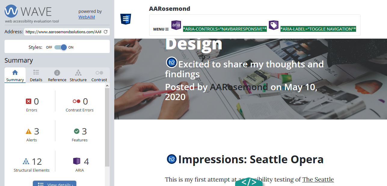 Wave report of Seattle Opera Homepage